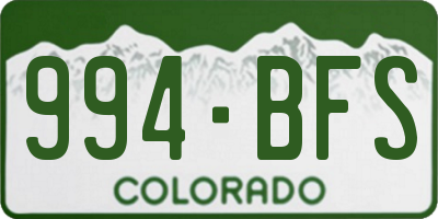 CO license plate 994BFS