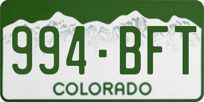 CO license plate 994BFT