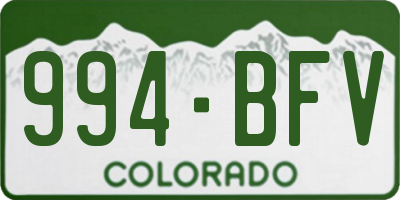 CO license plate 994BFV