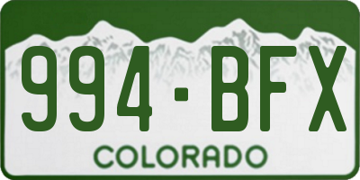CO license plate 994BFX
