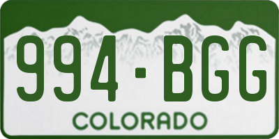 CO license plate 994BGG