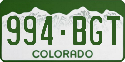 CO license plate 994BGT