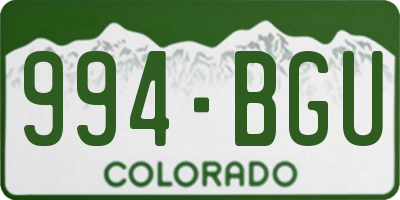 CO license plate 994BGU