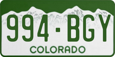 CO license plate 994BGY