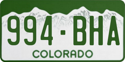 CO license plate 994BHA