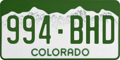 CO license plate 994BHD