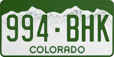 CO license plate 994BHK