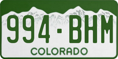 CO license plate 994BHM
