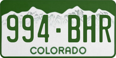 CO license plate 994BHR