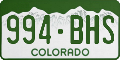 CO license plate 994BHS