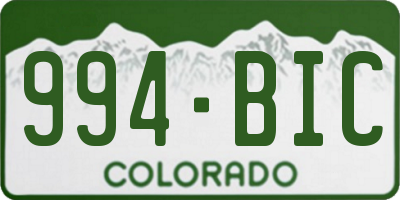 CO license plate 994BIC