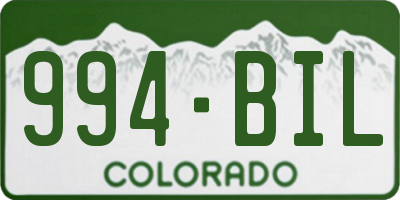CO license plate 994BIL
