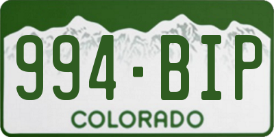 CO license plate 994BIP