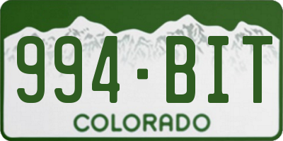 CO license plate 994BIT