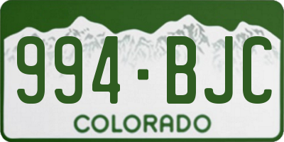 CO license plate 994BJC