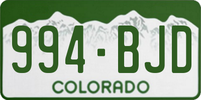 CO license plate 994BJD