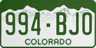 CO license plate 994BJO