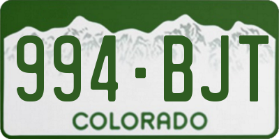 CO license plate 994BJT