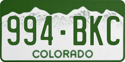 CO license plate 994BKC