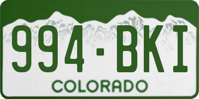 CO license plate 994BKI