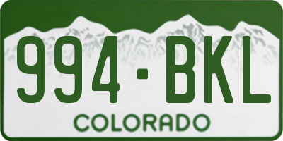 CO license plate 994BKL