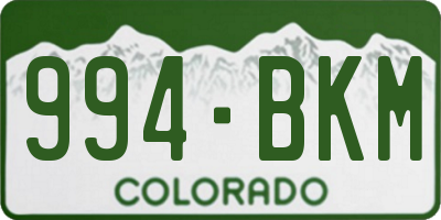 CO license plate 994BKM