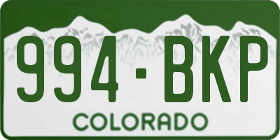 CO license plate 994BKP