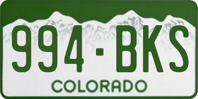 CO license plate 994BKS