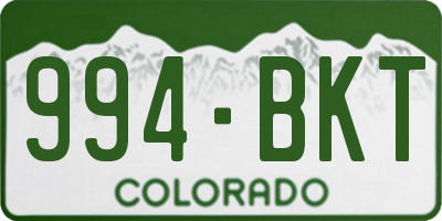CO license plate 994BKT