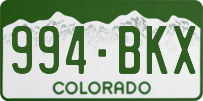 CO license plate 994BKX