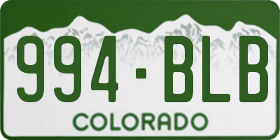 CO license plate 994BLB