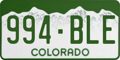 CO license plate 994BLE