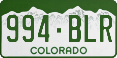 CO license plate 994BLR