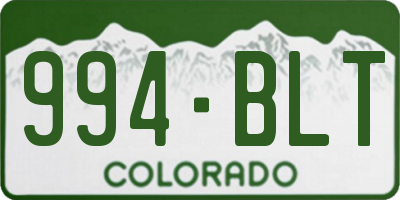 CO license plate 994BLT