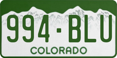 CO license plate 994BLU