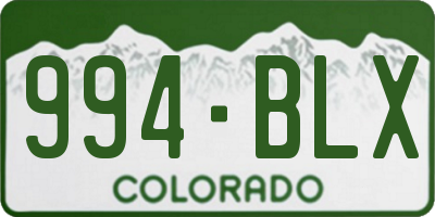 CO license plate 994BLX