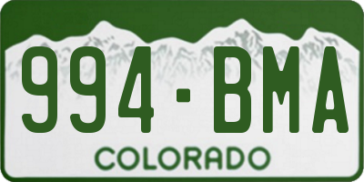 CO license plate 994BMA