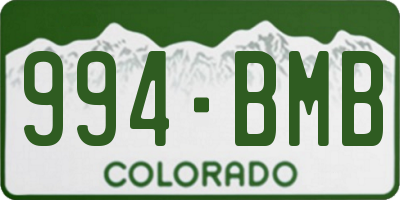 CO license plate 994BMB