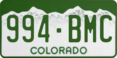 CO license plate 994BMC
