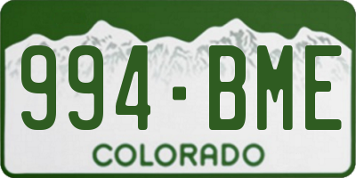 CO license plate 994BME