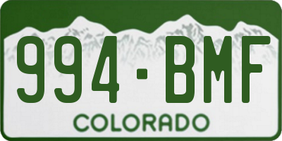 CO license plate 994BMF
