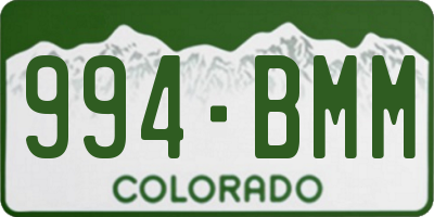 CO license plate 994BMM