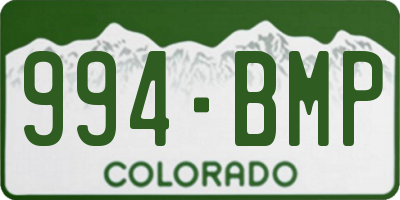 CO license plate 994BMP