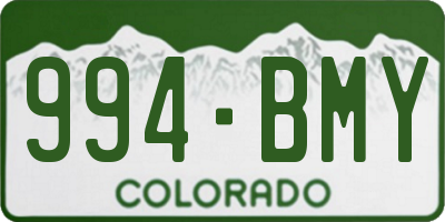 CO license plate 994BMY