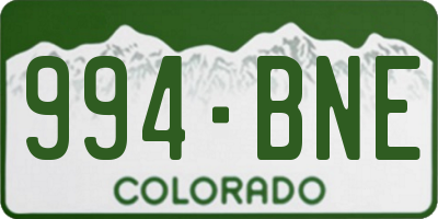 CO license plate 994BNE
