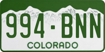 CO license plate 994BNN