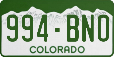 CO license plate 994BNO