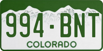 CO license plate 994BNT