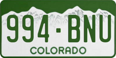 CO license plate 994BNU