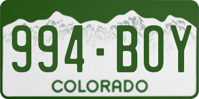 CO license plate 994BOY